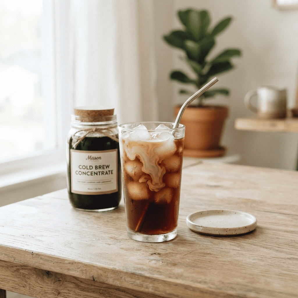 Cold Brew Coffee Ratio & Overnight Recipe (Concentrate 1:8)